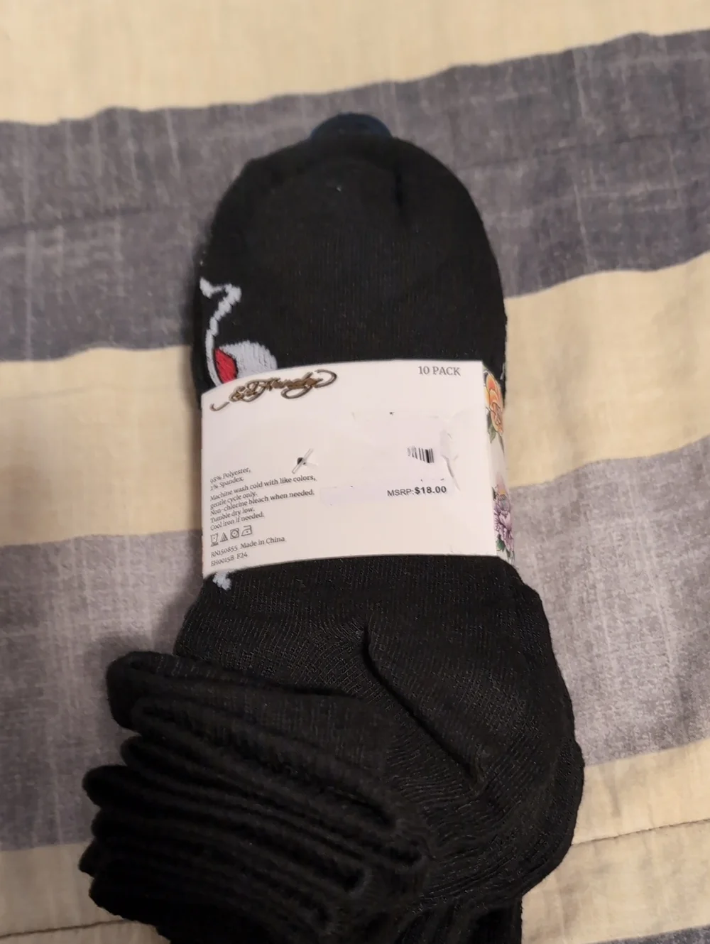 Ed Hardy Quarter Socks - 10 Pairs New